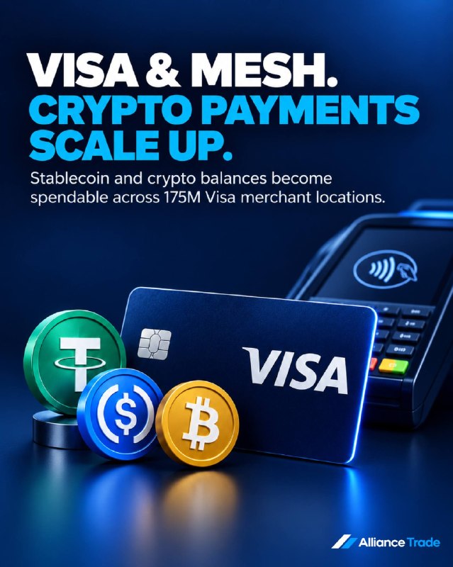 Visa and Mesh have announced a strategic partnership designed to bring cryptocurrency and stablecoin…